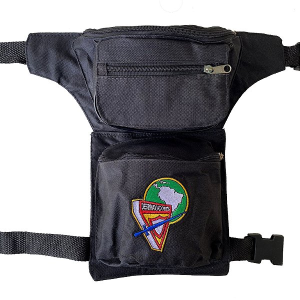 pochete de perna, Preta com logo D4