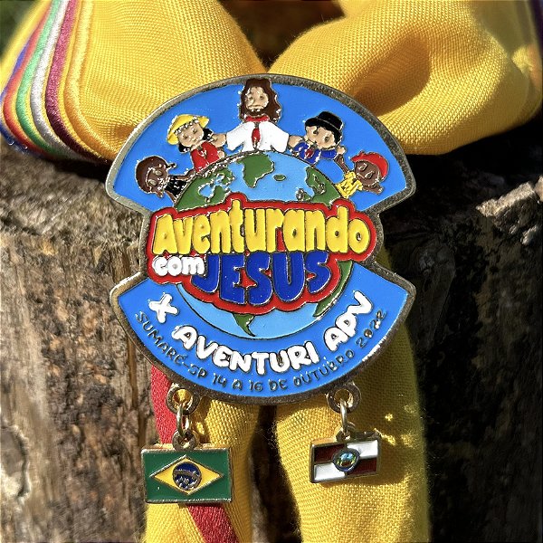 Arganéu/Prendedor de lenço AVENTURANDO COM JESUS aventuri APV