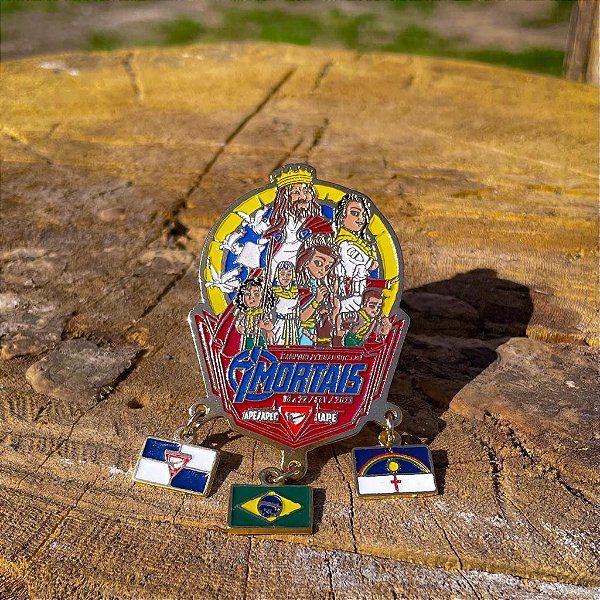 PIN com 3 bandeirinhas, campori IMORTAIS