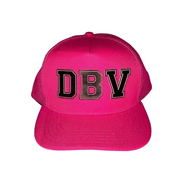 Boné Rosa com escrita DBV Emborrachado