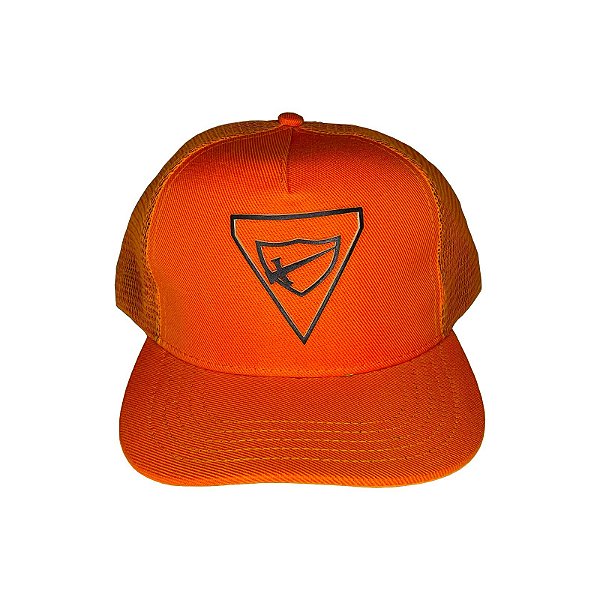 Boné laranja com logo D1 Emborrachado