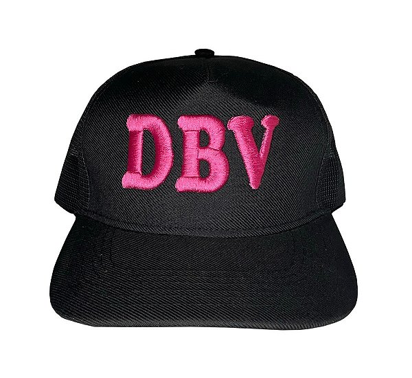 Boné Preto com Escrita DBV Rosa