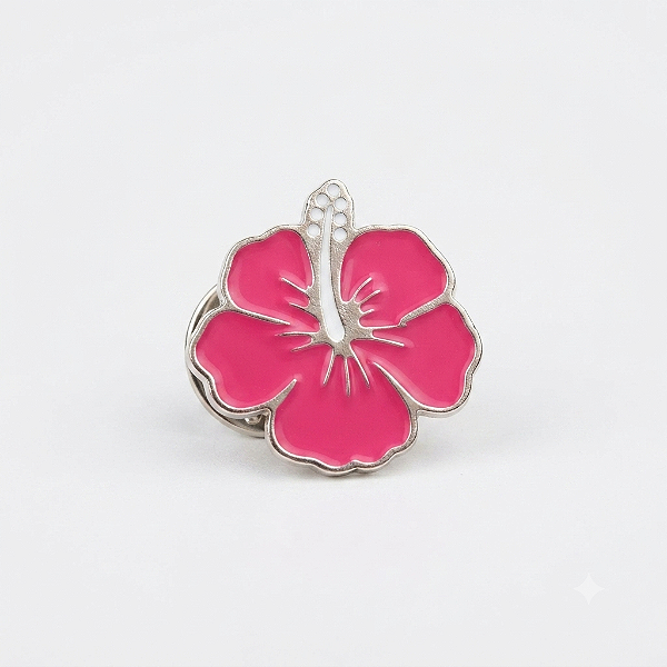 ARGANEL/PRENDEDOR DE LENÇO FLOR ROSA