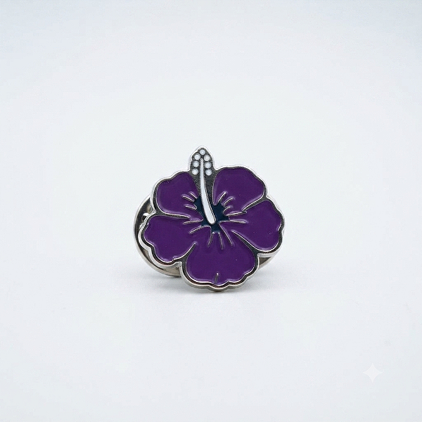 ARGANEL/PRENDEDOR DE LENÇO FLOR ROXA
