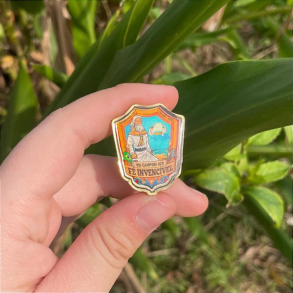 MINI PIN UCB 2023 "FÉ INVENCÍVEL", BONHO OURO COM IMPRESSÃO ALTA RESOLUÇÃO