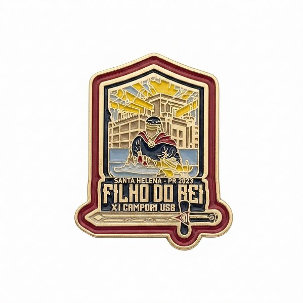 ARGANEL/PRENDEDOR DE LENÇO USB 2023, "FILHO DO REI" BANHO OURO