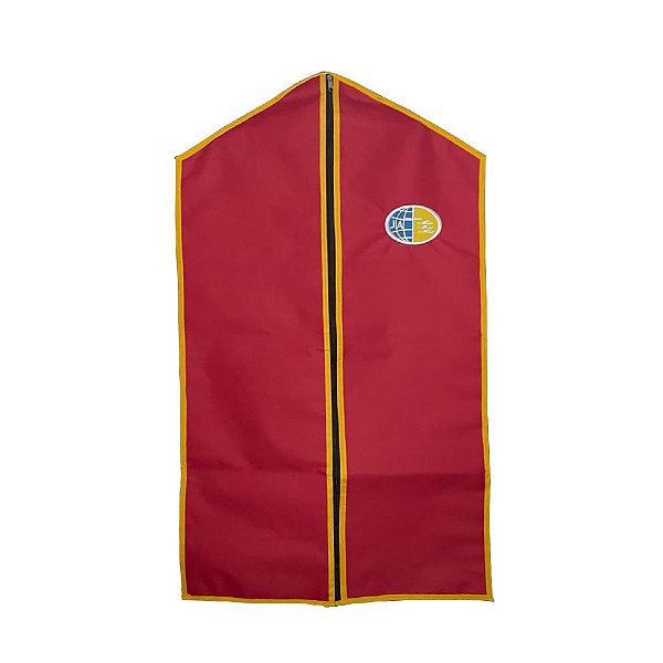 Porta Uniforme, vermelho e Viés amarelo com emblema JA