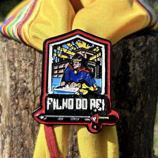 ARGANÉU/PRENDEDOR CAMPORI "FILHO DO REI" - USB, COM RELEVO E BRILHA NO ESCURO, BANHO PRETO