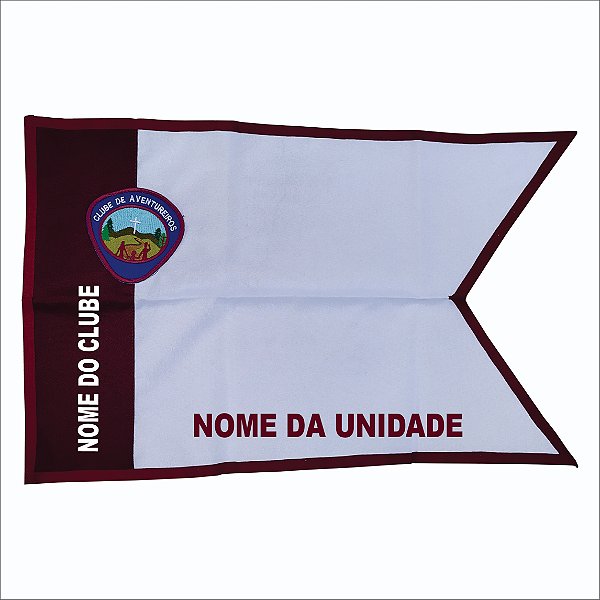 BANDEIRIM AVENTUREIROS, COM NOME DE CLUBE E UNIDADE BORDADOS