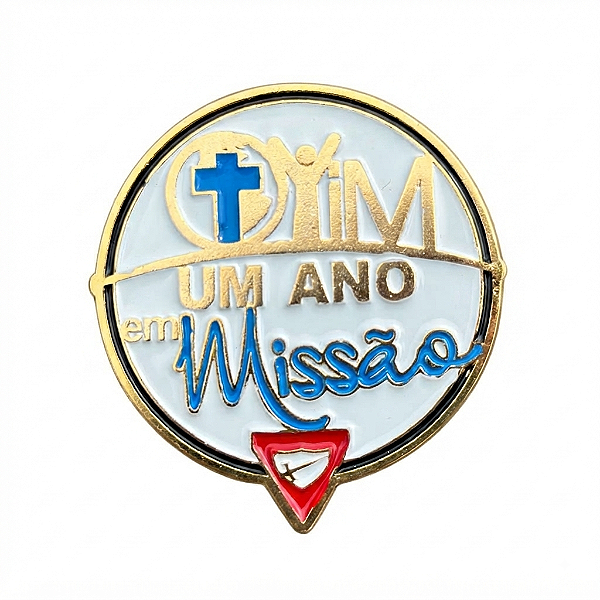 ARGANEL/PRENDEDOR DE LENÇO OFICIAL DO OYIM UM ANO EM MISSÃO BRANCO