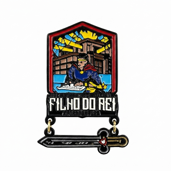 ARGANEL/PRENDEDOR DE LENÇO CAMPORI "FILHO DO REI" COM ESPADA, BANHO NEGRO
