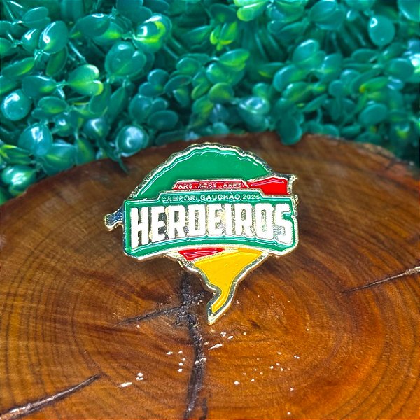 ARGANÉU/PRENDEDOR DE LENÇO OU PIN CAMPORI GAUCHÃO 2025 HERDEIROS COM MAPA DO RS