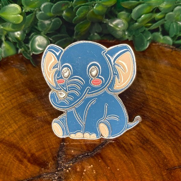 ARGANÉU/PRENDEDOR DE LENÇO ELEFANTE SENTADO COLORIDO