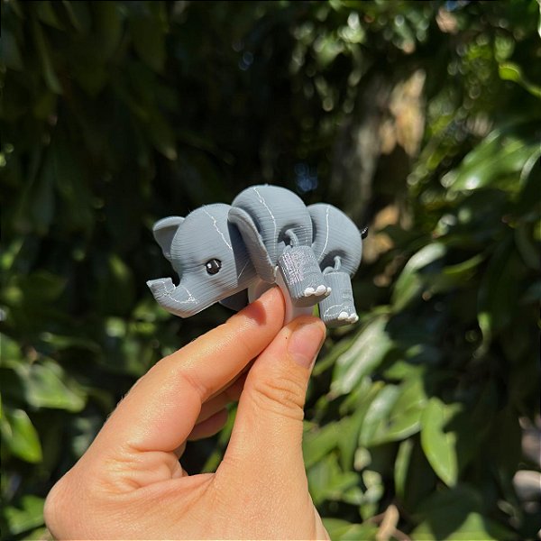 ARGANEL/PRENDEDOR DE LENÇO 3D ARTICULADO, ELEFANTE.