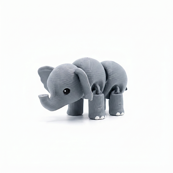ARGANEL/PRENDEDOR DE LENÇO 3D ARTICULADO, ELEFANTE.