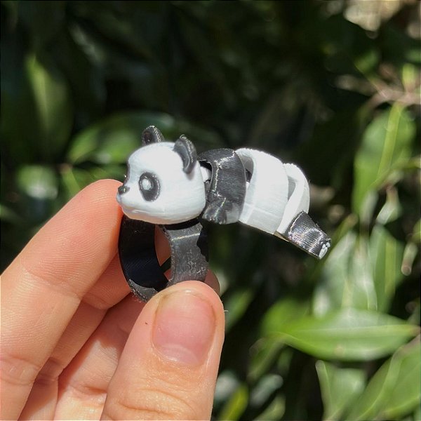 ARGANEL/PRENDEDOR DE LENÇO 3D ARTICULADO, PANDA.