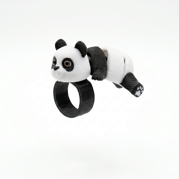 ARGANEL/PRENDEDOR DE LENÇO 3D ARTICULADO, PANDA.