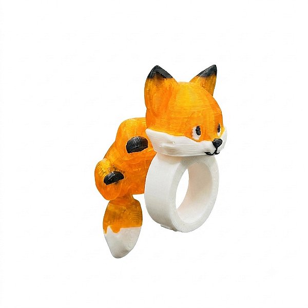 ARGANEL/PRENDEDOR DE LENÇO, 3D ARTICULADO, RAPOSA BRILHOSA