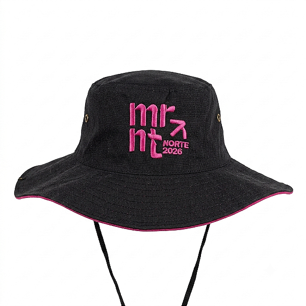 CHAPÉU AUSTRALIANO, PRETO COM ROSA MARANATA NORTE 2026