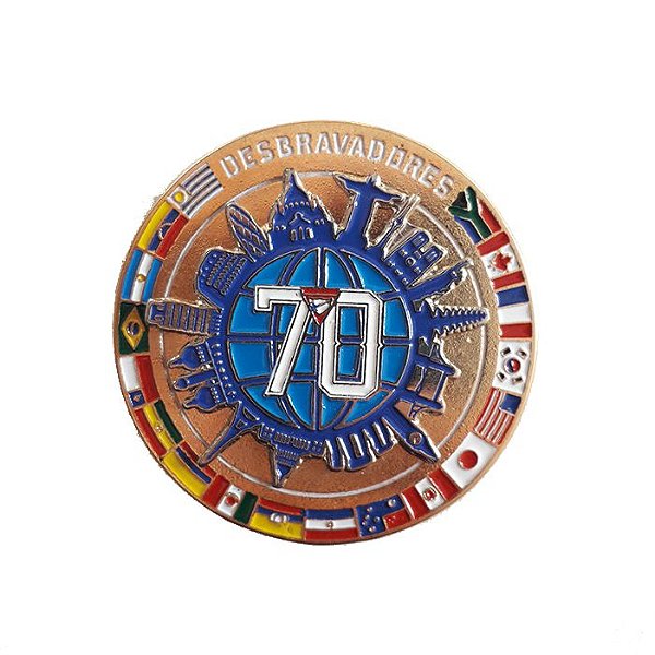PIN GIRATÓRIO 70 ANOS DOURADO