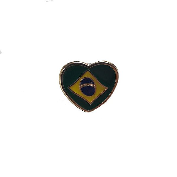 PIN, BANDEIRA DO BRASIL FORMATO CORAÇÃO