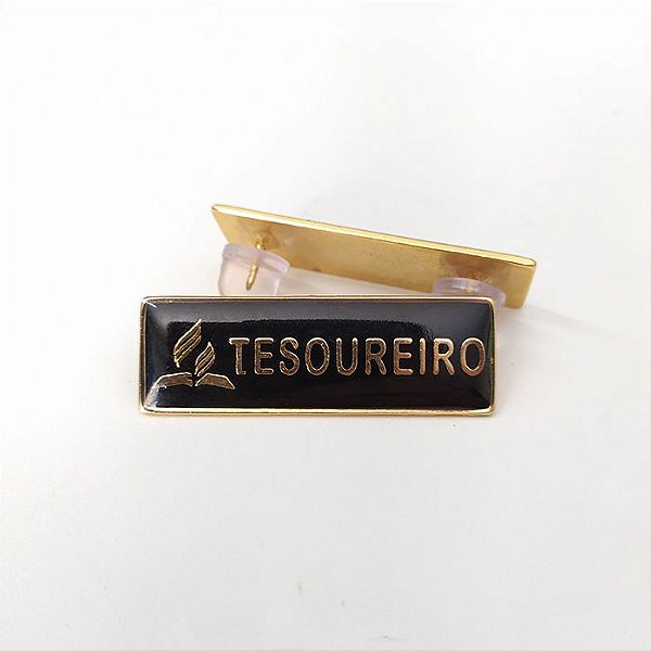Tira de cargo Funções de Igreja metal, Tesoureiro Dourado