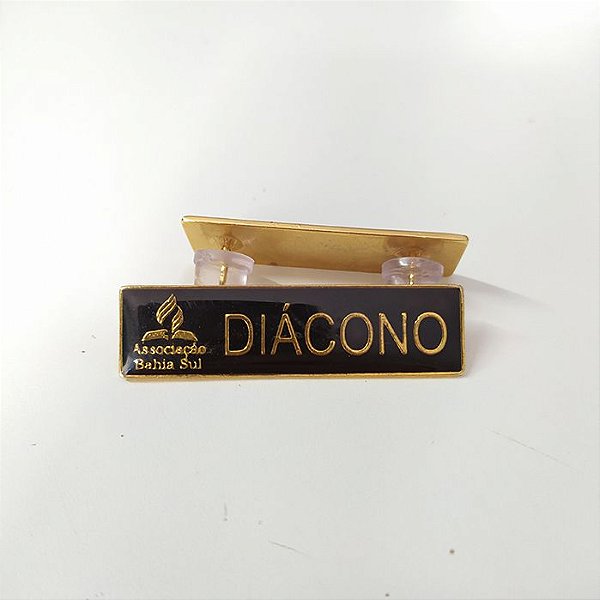 Tira de cargo Funções de Igreja metal, Diácono Dourado, Associação Bahia sul