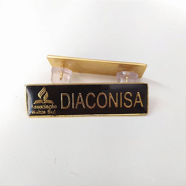 Tira de cargo Funções de Igreja metal, Diáconisa Dourado, Associação Bahia sul
