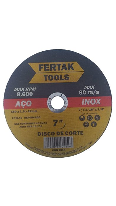 Disco de corte 7" Fertak.