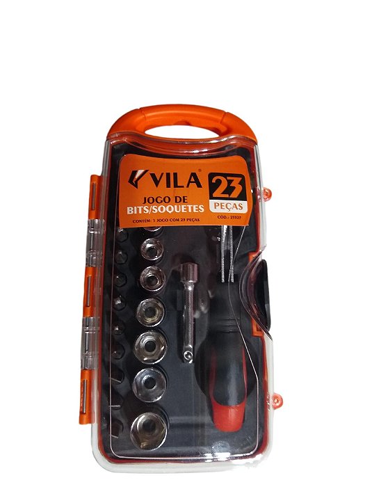 Jogo de soquetes e bits 23 peças Vila.