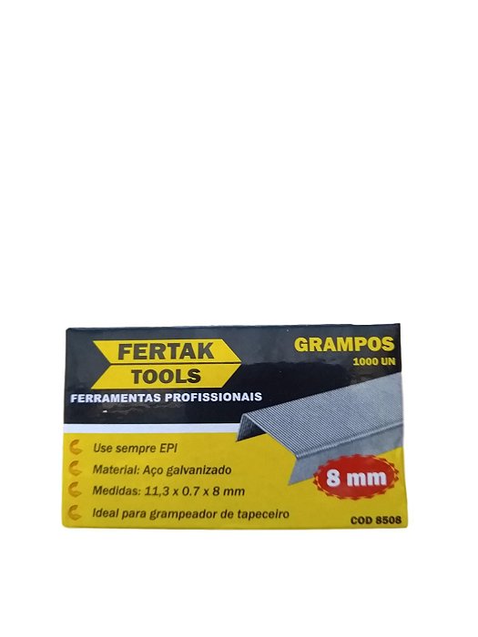 Grampos para grampeadores de tapeceiro 8mm Fertak.