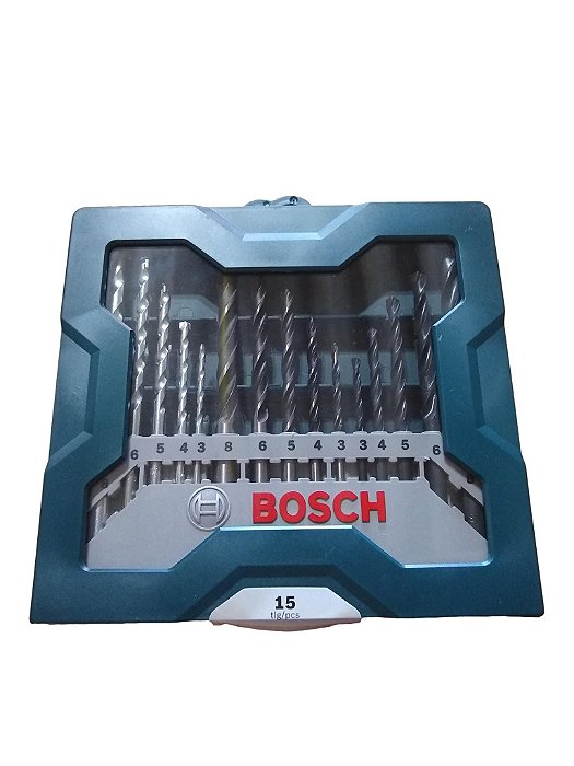 Mini X-line com 15 brocas Bosch.