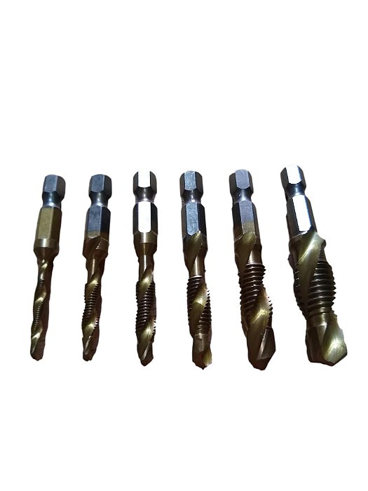 Jogo de machos-brocas espiral 3 a 10mm 6 peças Steels Tools.