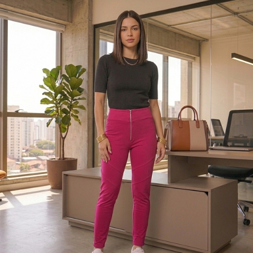 CALÇA LEGGING MOLECOTTON FEMININA CEREJA ROSA