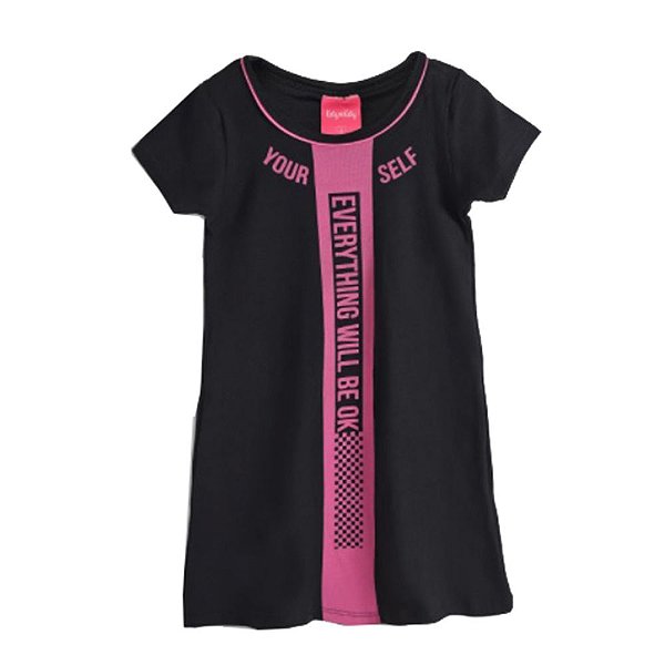Vestido Lettering Infantil Feminino  Kely Kety