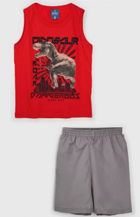 Conjunto Masculino Regata e Bermuda Meia Malha Com Tactel Romitex