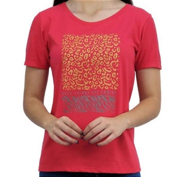 Blusa feminina "good things are coming" Cereja Rosa