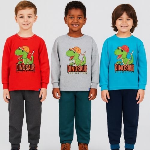Conjunto Moletom Infantil Dinossauro Rei Rex