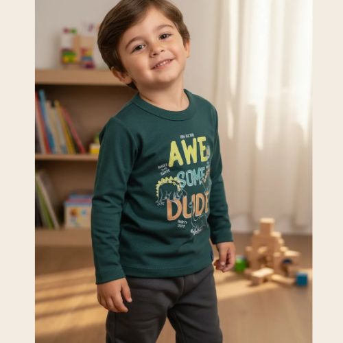 Conjunto Moletom Peluciado Infantil Awesome Dude Rex