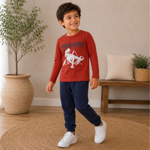 Conjunto Moletom Peluciado Infantil Discover Rei Rex