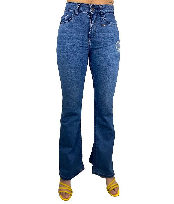 Calça Jeans Flare Cintura Alta Hering H90801BSN