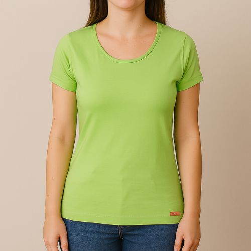 Blusa Feminina Básica Malha Cotton Cereja Rosa