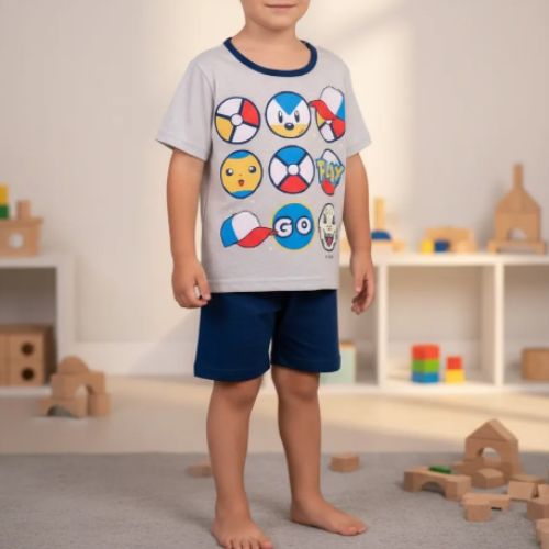Pijama Infantil Masculino Pokebolas Brilha no Escuro Izitex