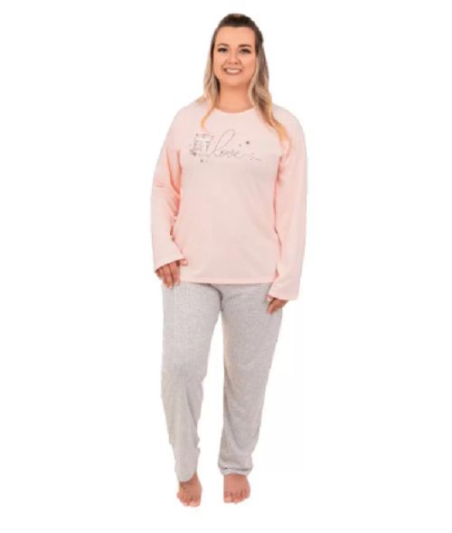 Pijama Plus Size Feminino Manga Longa Izitex