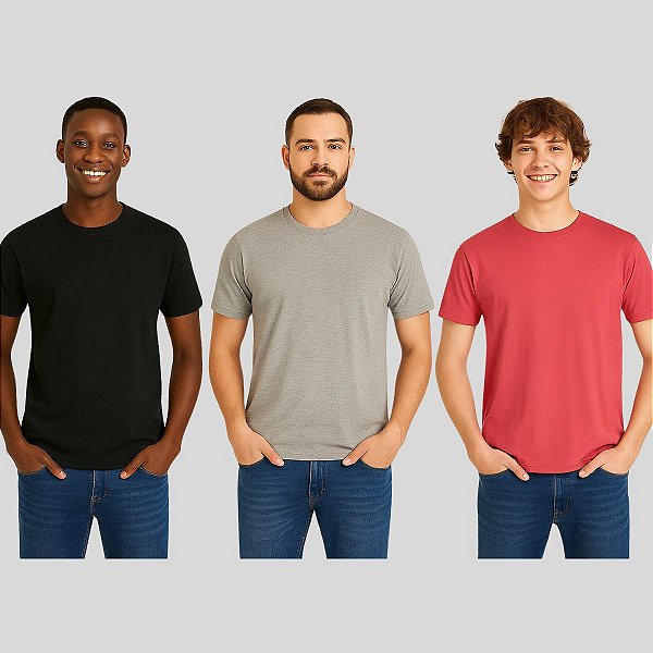 Camisa Masculina Básica Manga Curta  EXCO