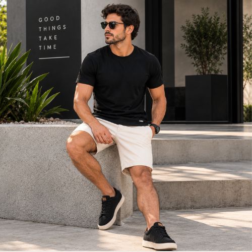 Camiseta Masculina Manga Curta Gola Careca Habana