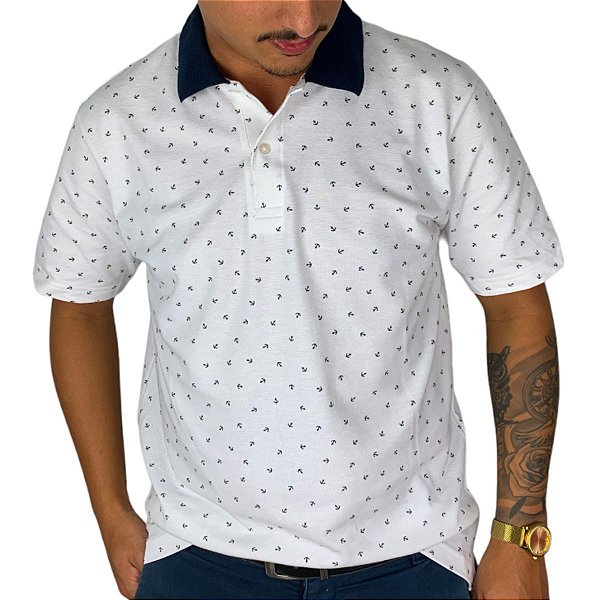Camisa Polo Manga Curta Masculina Âncora Hering