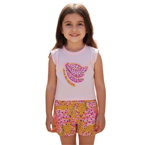 Conjunto Feminino Verão Bananas Kely Kety Shorts Soltinho