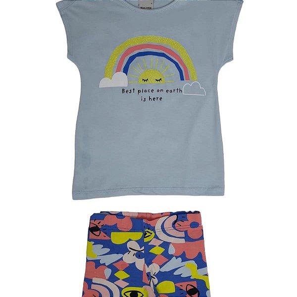 Conjunto Infantil Menina Best place on earth is here Malwee Kids