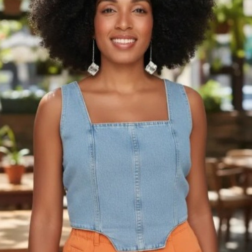 Cropped Jeans Com Zíper - Enfim